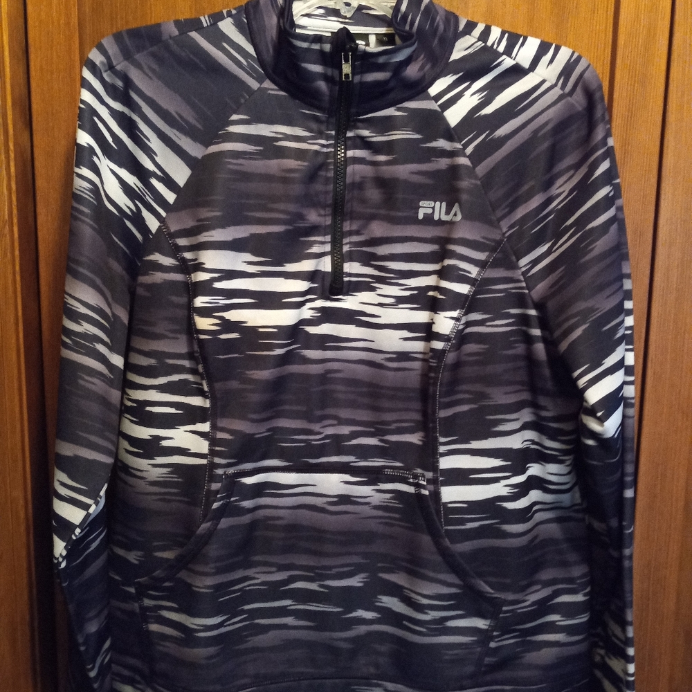 Fila sport women's XL Black/White 1/4 Zip Jacket